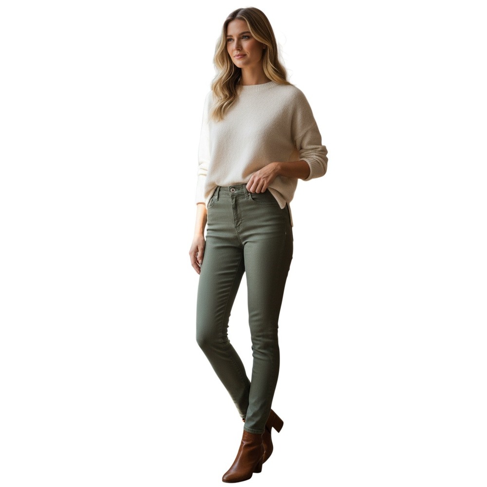 L'AGENCE Margot High Rise Skinny Jeans Picholine Green 27x26 Made USA NWOT‎ $265